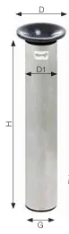 Messner - Tête de jet en inox - Cloche d'eau 1" 290